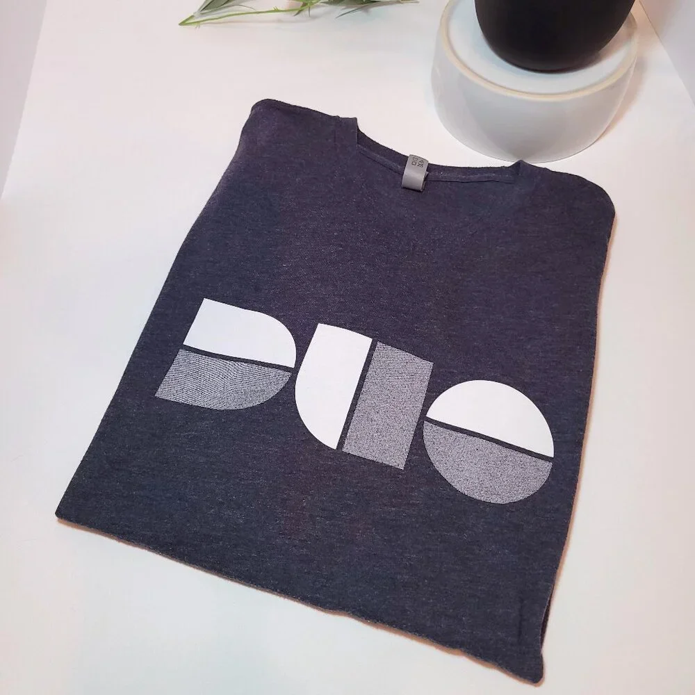 Next Level "DUO" Logo Tee Shirt - Heather Charcoal - Size M - Picture 2 of 10